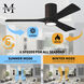 Atlas Irene-3HLK 60 inch Textured Bronze with Matte Black Blades Flush Mount Paddle Fan